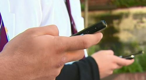 Students at the school have to lock their devices away until the end of the day. (9NEWS)