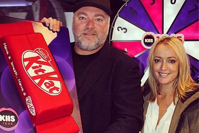 Kyle's KIIS FM colleagues gave him a massive 'Kit Cake' for his b'day. #OBSESSED.<br/><br/>Image: KIIS FM/Instagram
