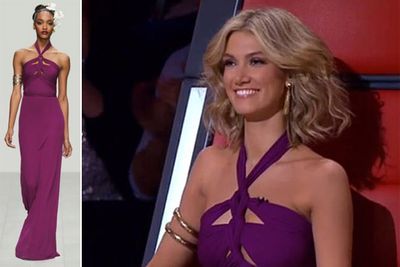 Gabe says: "This is a dress by a designer from London called 'Issa'. A bold ethereal new age look, and rocking a very 90's armband jewel!"<br/><br/>(Images: Issa / Channel Nine)