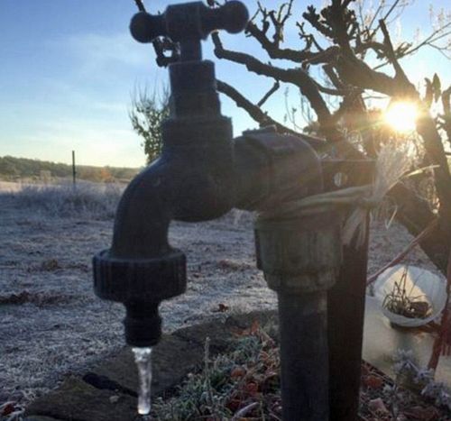 Water dripping from a tap froze in New England, NSW. (Instagram)
