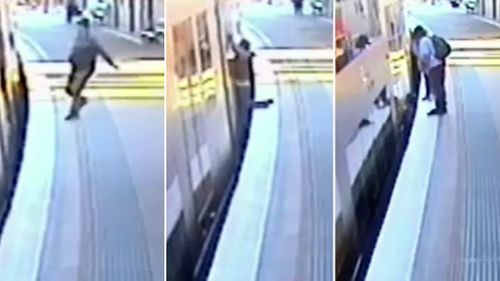 A commuter falls onto the tracks at Windsor station. (9NEWS)