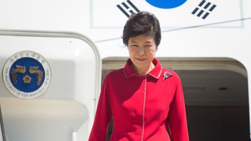 Republic of Korea's President Park Geun-hye arriving in Brisbane. (AAP)