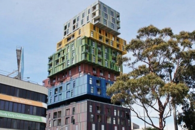 Apartment complex in Melbourne resembles a stack of Lego blocks