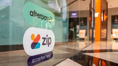 Afterpay on a store window.