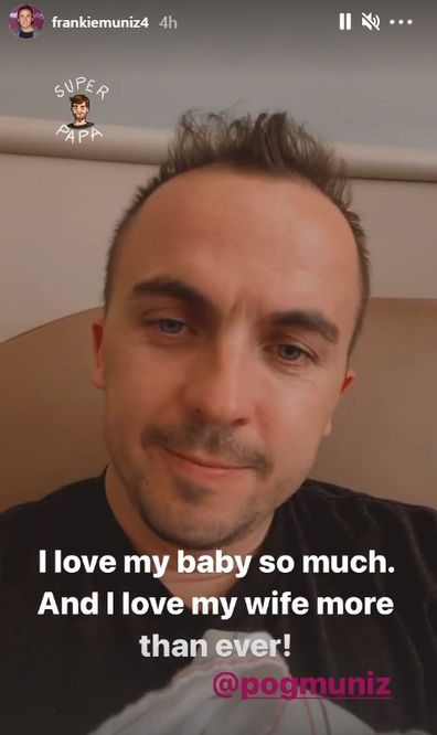 Frankie Muniz has welcomed his first child with wife Paige Price.