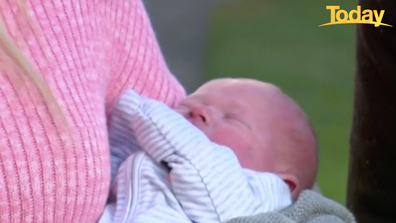 They welcomed a healthy baby boy, Jack Manly Griffiths, as cars zoomed by them.
