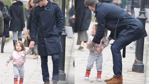 Harper Beckham steps out in $111 gumboots with daddy David