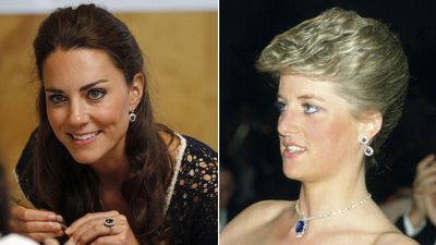 Diana's double drop sapphire cluster earrings