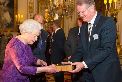Queen Elizabeth was presented with a World Cup participant medal.