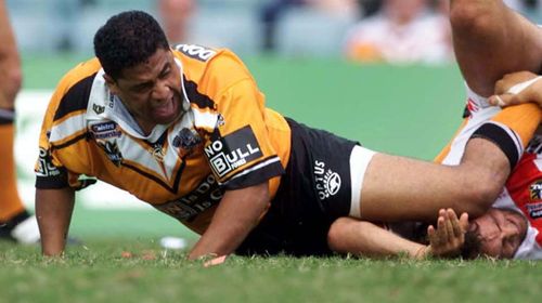 John Hopoate in his NRL heyday in 2001. (AAP)