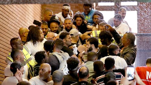 Protesters storm Kensington Town Hall in anger at the Grenfell Tower tragedy. (Getty)