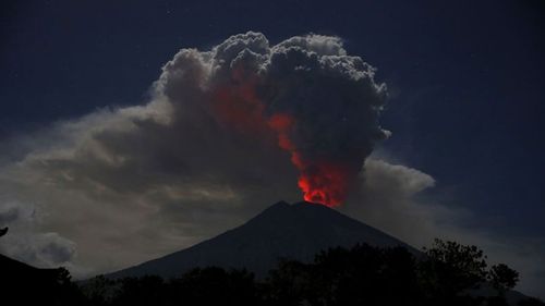 More than 400 flights have been affected after Indonesia's Mount Agung erupted this week. Picture: AAP.