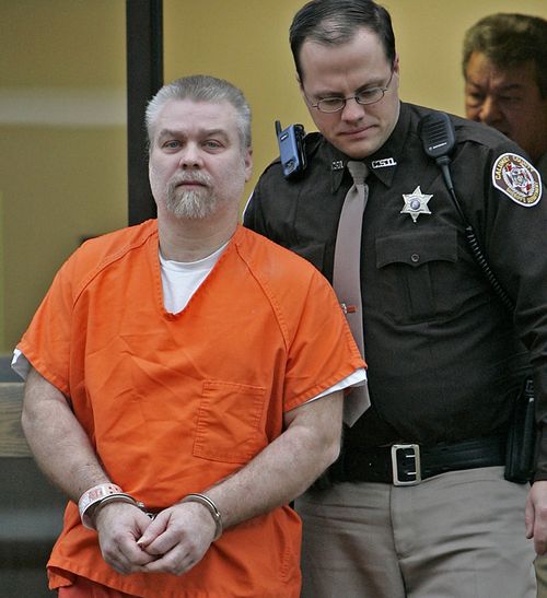 Steven Avery is escorted out of a Manitowoc County Courtroom after his arraignment in January 2006.