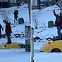 Woman takes a selfie as her car sinks into frozen river