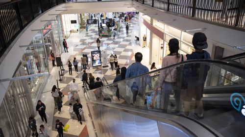 A busy Burwood Westfield Shopping Centre in Sydney.