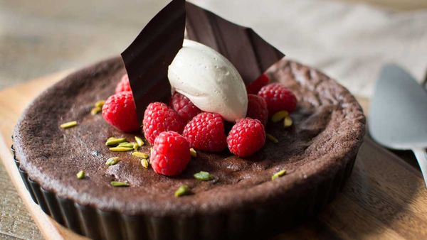 Baked chocolate mousse