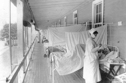Historians think the pandemic started in Kansas in early 1918, and by winter 1919 the virus had infected a third of the global population and killed at least 50 million people, including 675,000 Americans. 