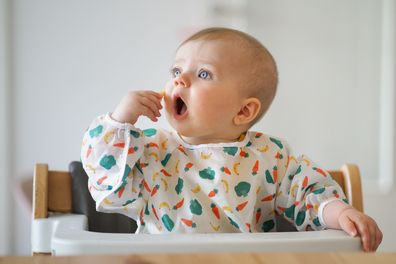 Dinner time for a baby at home