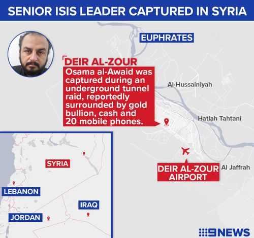 Osama al-Awaid, also known as Abu Zeid, was caught in a special operation on November 22 in the eastern Syrian village of Al-Tana in Deir Al-Zour.