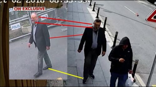 CNN has aired video which appears to show a body double wearing journalist Jamal Khashoggi's clothes after he was killed.