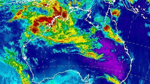 A tropical storm on the west coast is expected to develop into a cyclone over the weekend. (Bureau of Meteorology)