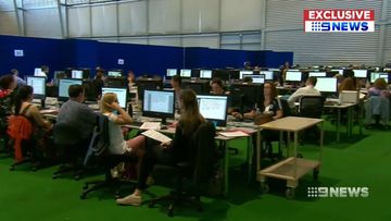 9News was given access to a HSC marking centre in Olympic Park, NSW.