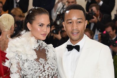 Chrissy Teigen and John Legen attend the "Rei Kawakubo/Comme des Garcons: Art Of The In-Between" Costume Institute Gala at Metropolitan Museum of Art on May 1, 2017 in New York City.