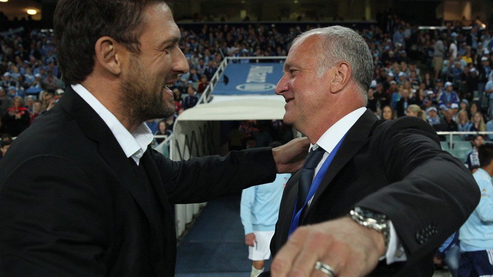 Rival coaches Tony Popovic and Graham Arnold. (Getty Images)