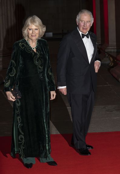 Prince Charles, Prince of Wales, Founding Patron, and Camilla, Duchess of Cornwall attend a reception to celebrate the British Asian Trust at The British Museum on February 9, 2022 in London, England. 