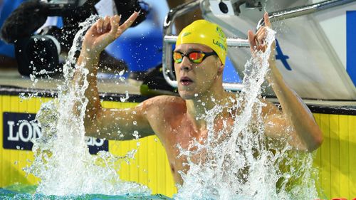 Mitch Larkin added the 50m backstroke title to his 100m win earlier in the Games. (Getty)