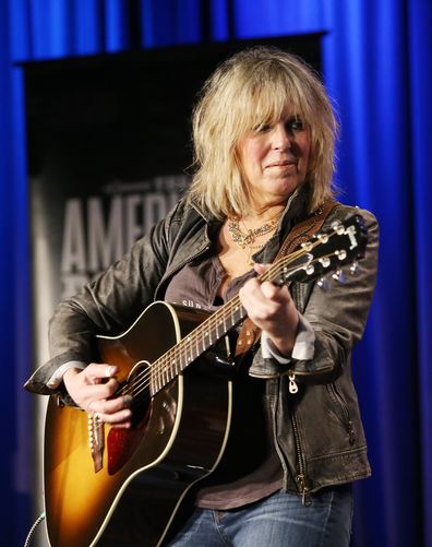 Lucinda Williams speaks/performs onstage during the GRAMMY Museum presents The Drop: Lucinda Williams at The GRAMMY Museum on October 13, 2014 in Los Angeles, California.