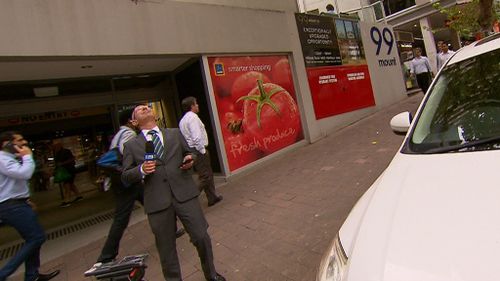 Look out! 9NEWS reporter Eddy Meyer was in the sights of a bird while filming. (9NEWS)