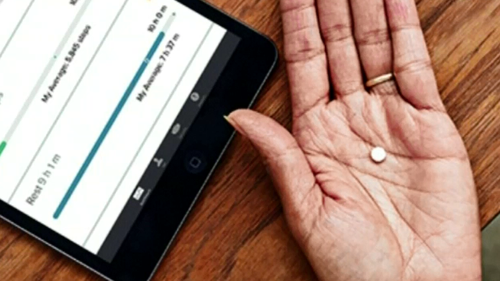 Patients can track the ingestion of the medication on their smartphone. 