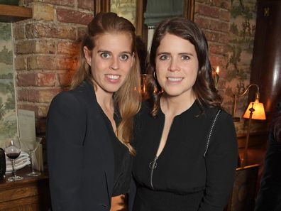 Princess Beatrice of York and Princess Eugenie of York attend an intimate dinner hosted by Sofia Blunt to launch the Loci vegan sneaker in aid of Blue Marine Foundation on November 17, 2021 in London, England. (Photo by David M. Benett/Dave Benett/Getty Images for Loci)