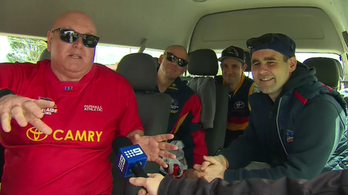 The Liberton family packed into a mini-van for the trip to Melbourne. 