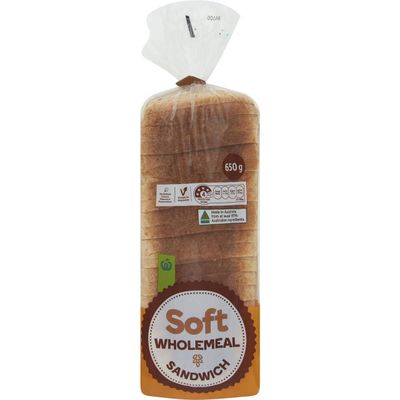 Woolworths Wholemeal Soft Sandwich Bread 650g