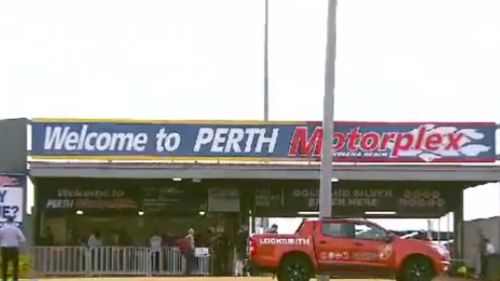 The crash occured at the Perth Motorplex in Kwinana. (9NEWS)