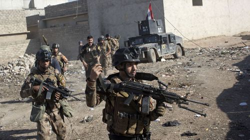 Iraqi special forces near Hammam Al-Alil. (AAP)