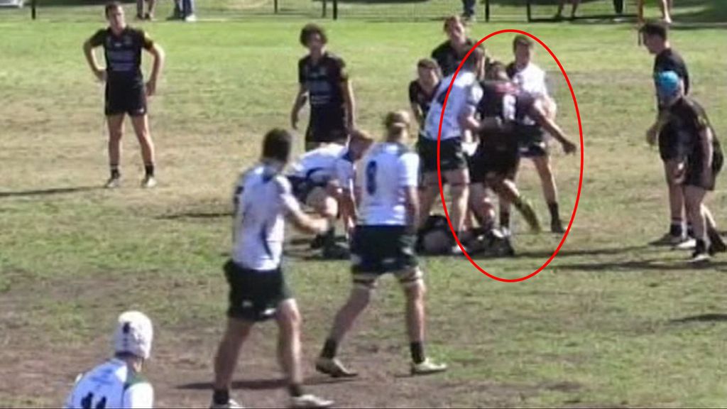 9RAW: Rugby player who assaulted referee filmed kicking and punching opponents