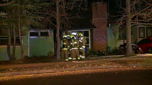 A young family managed to escape their Doonside home, in Sydney's west, this morning when a fire tore through the building. Picture: 9NEWS.