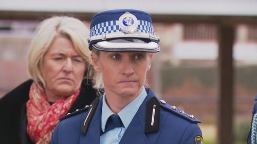 Inspector Amy Scott receives the Commissioners Valour Award during a ceremony at the NSW Police Academy in Goulburn