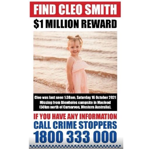 One of the posters about missing Cleo Smith