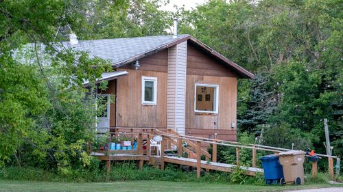 A home where a stabbing occurred in Weldon, Saskatchewan.