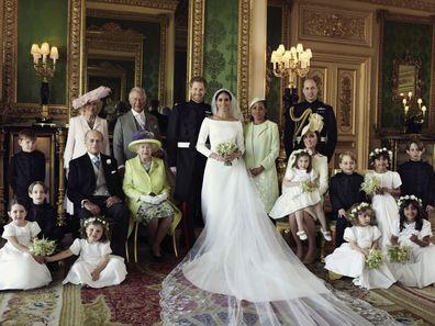 Meghan Markle and Prince Harry's royal wedding official family portrait at Windsor Castle.