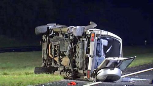 Police believe the car rolled several times after the driver lost control. (Andrew Nelson, 9NEWS)