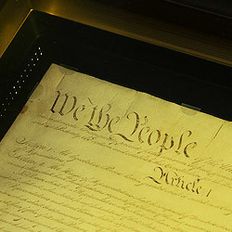 Constitution of the United States on display at National Archives (US National Archives Museum)