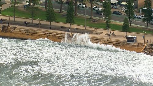 Waves lashing the coastline on Sydney's northern beaches.