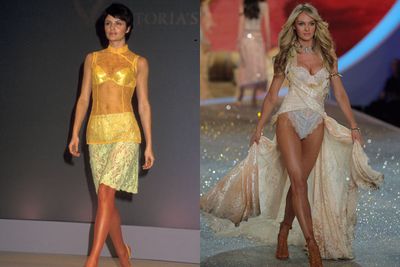 Was Helena modelling lingerie as officewear in 1997? It doesn't even compare to last year's wow factor with Candice Swanepoel.