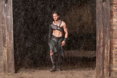 "A slave turned gladiator (Kit Harington) finds himself in a race against time to save his true love, who has been betrothed to a corrupt Roman Senator. As Mount Vesuvius erupts, he must fight to save his beloved as Pompeii crumbles around him."<br/><br/>(Image: Sony Pictures)