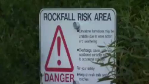A warning sign in the area. (9NEWS)